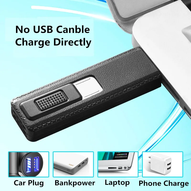 Мини Вольфрамовая турбо Электронная Зажигалка USB перезаряжаемая плазменная