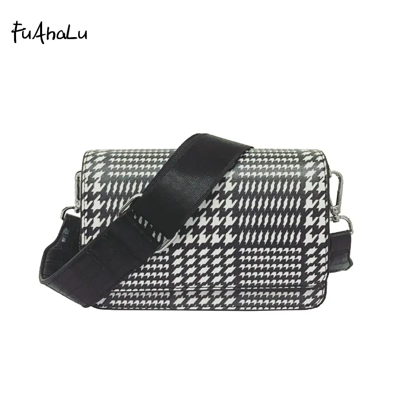 

FuAhaLu Fashion hit color package new small square package trend shoulder bag leisure wild Messenger bag