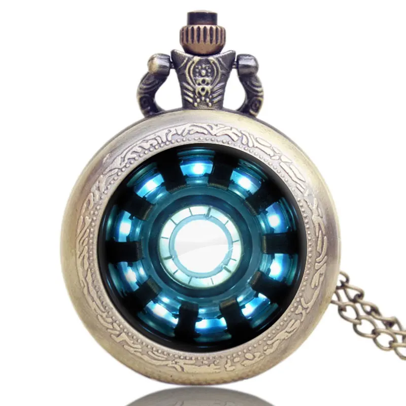 Модные карманные часы Железный человек фильмы расширение Tony Stark Relogio De Bolso красивое ожерелье цепи часы для мальчиков детские подарки