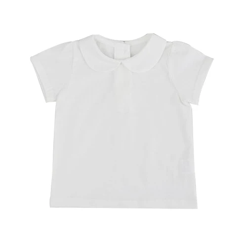 Белые хлопковые футболки для малышей футболка с воротником «Питер Пэн» для маленьких мальчиков и девочек универсальные детские футболки, топы, одежда для малышей