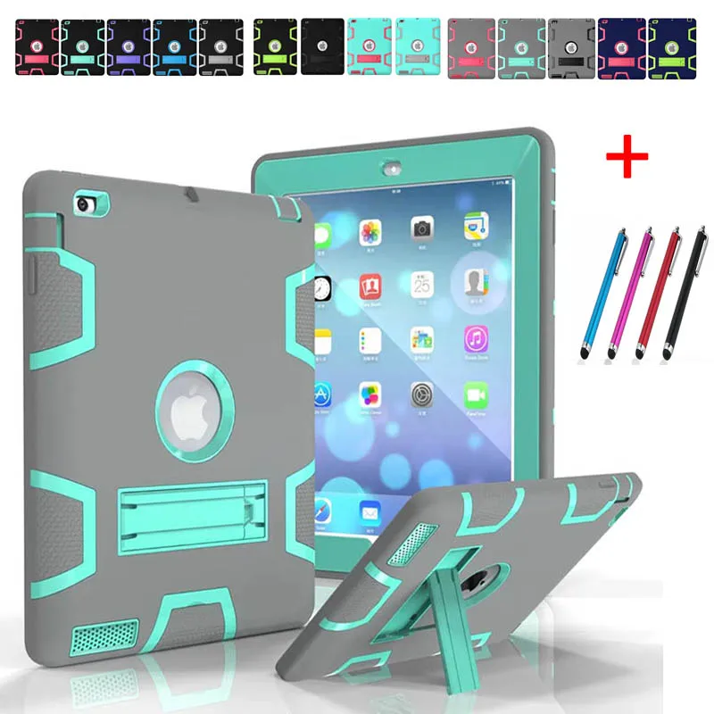 Для Apple ipad 2 3 4 c Retina безопасно для детей Броня противоударный сверхмощный Силикон +