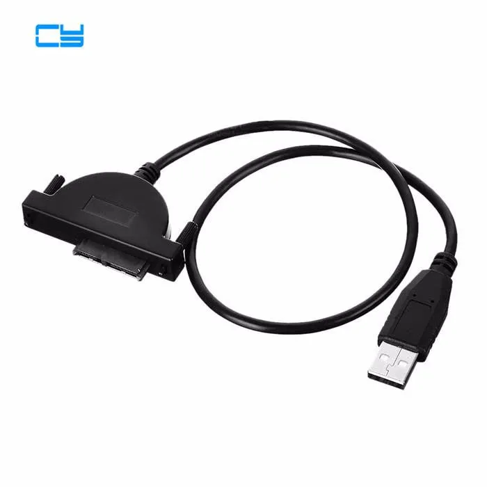 SATA USB 2.0 to Slimline SATA 7+6 13Pin Cable adapter for DVD CR-ROM Drive Adapter Cable with Thumbscrew Locking                