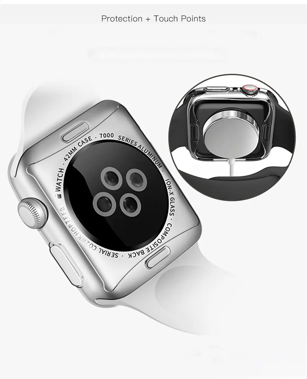 Защитный чехол для Apple Watch 5, 4, 3, 2, 1, ремешок из ТПУ, полный бампер Iwatch, ремешок 42 мм, 38 мм, 44 мм, 40 мм, аксессуары для часов