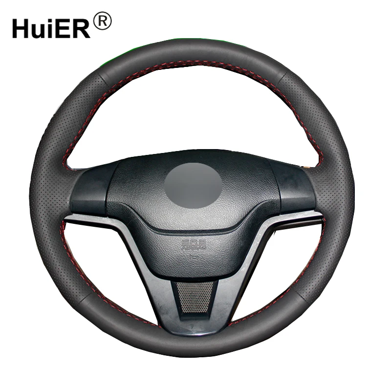 Buy HuiER Hand Sewing Car Steering Wheel Cover Black