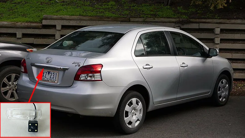 Для Toyota belta/Vios XP90/Yaris седан 2007~ 2013/RCA AUX беспроводной HD широкоугольный объектив CCD ночного видения камера заднего вида