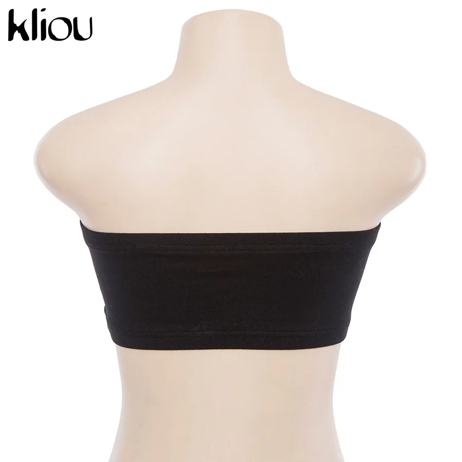 Kliou New Leaf Print Three Colors Women Tube Top Female Summer Fitness Body Strapless Camisole Short Cropped Tank Tops