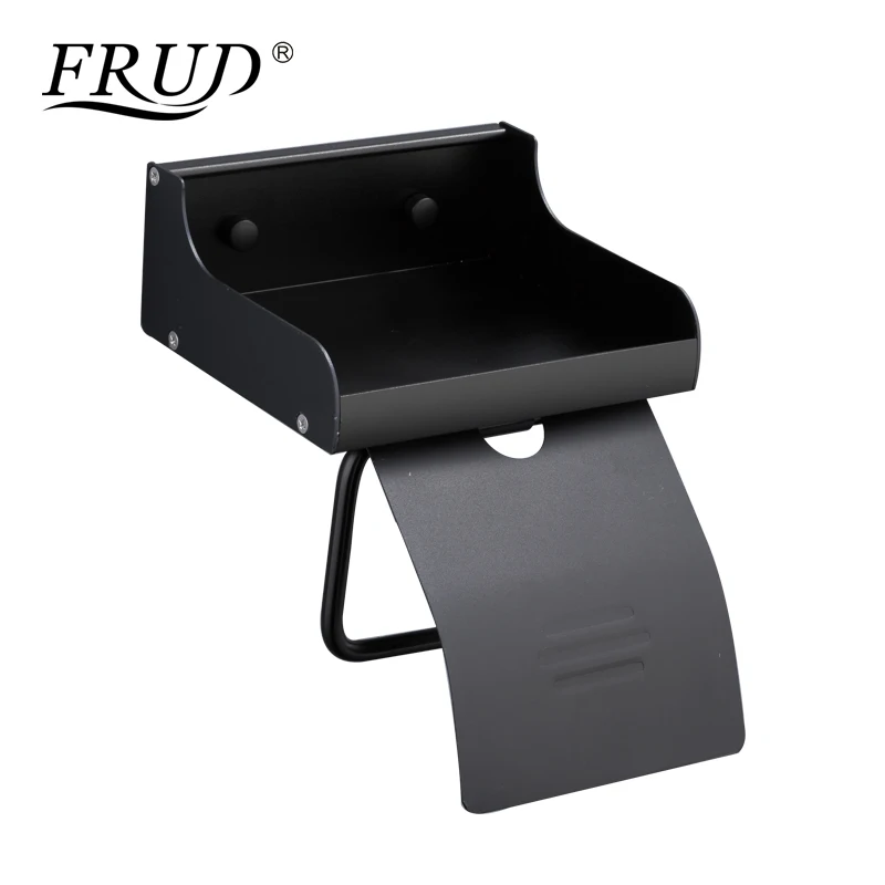 

FRUD Space Aluminum Toilet Paper Holders Multi-function Bathroom Shelves Towel Shelf Phone Holder Moisture Proof HouseholdY18058