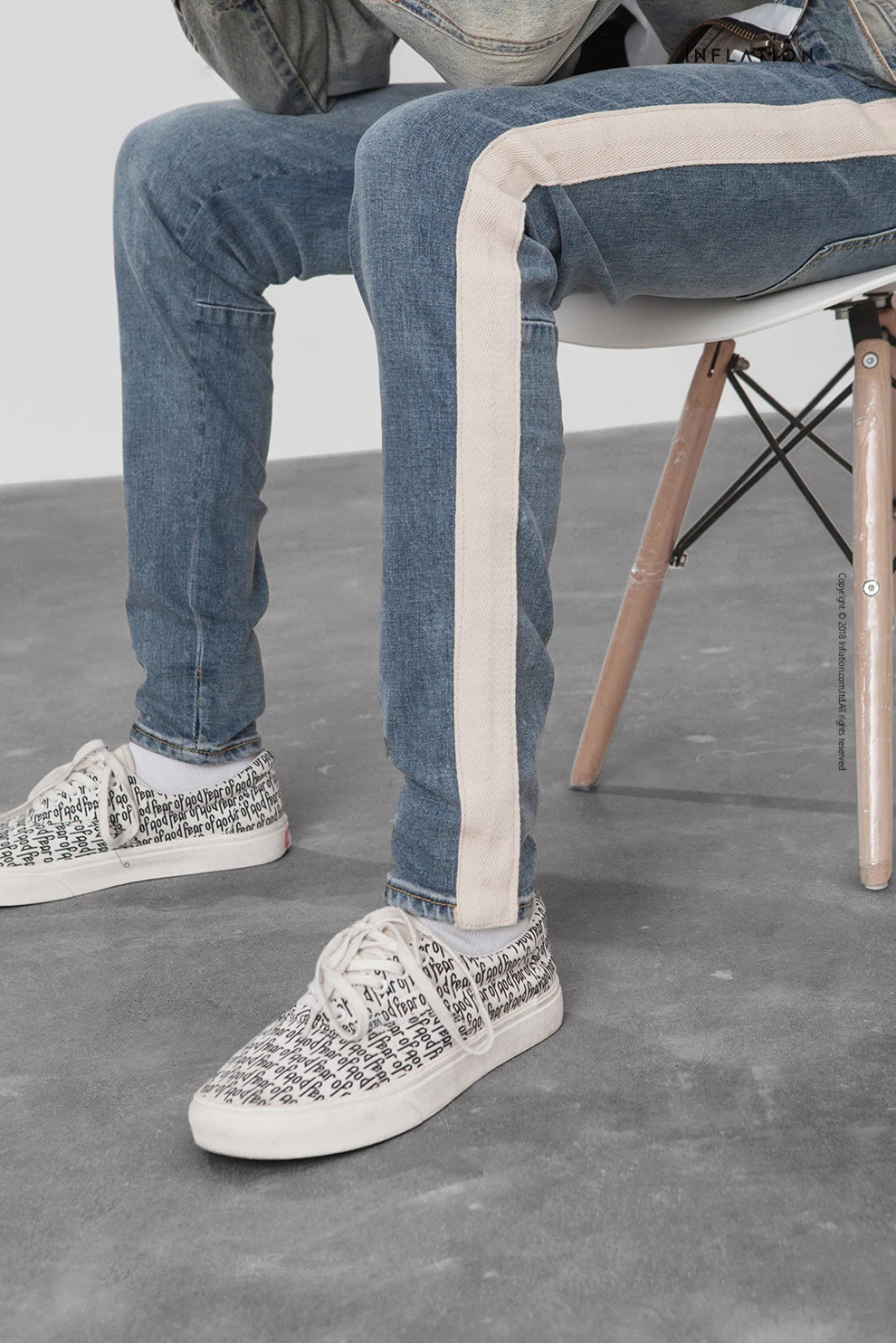 Мужские осенние повседневные джинсы с боковой полосой синие джинсы мужские s Новый бренд 2019 Slim Fit High Street узкие брюки мужские