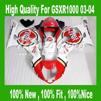 

LUCKY STRIKE fairings For SUZUKI GSXR 1000 K3 03 04 GSX-R1000 K3 03 04 red white GSXR1000 2003 2004 ABS Fairing Kits #54gg