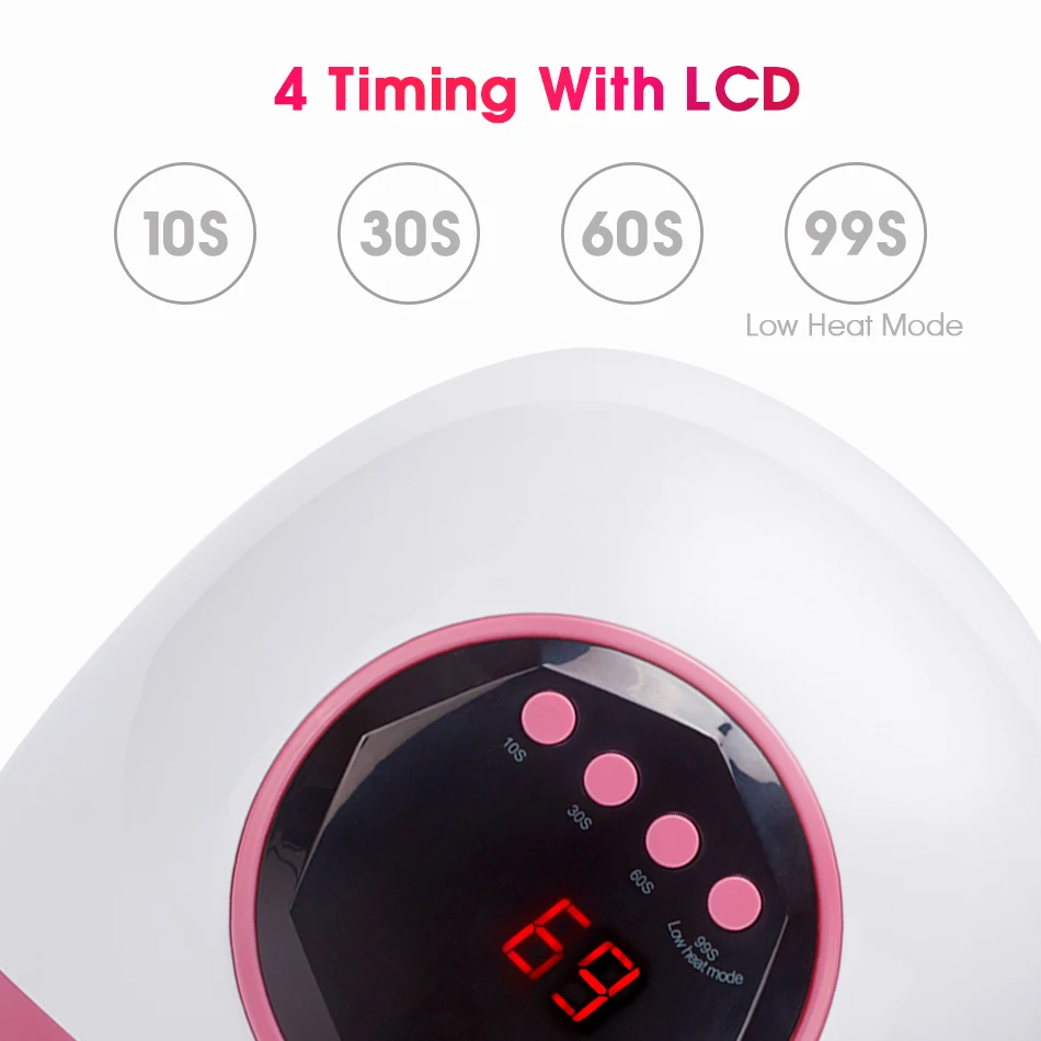 ROHWXY 60W Smart UV LED Nail Lamp For Manicure LED Nail Dryer Lamp Drying Curing Gel Polish UV LED 