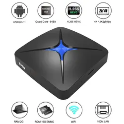 T96N Android 7,1 Smart tv Box RK3328 четырехъядерный UHD 4 K H.265 USB3.0 2 ГБ/16 ГБ мини-ПК Bluetooth 4,0 WiFi LAN HD медиаплеер US Plug