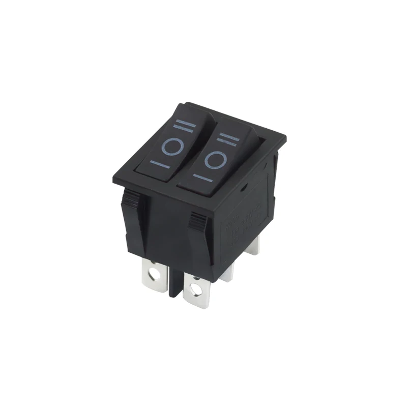 

2PCS 6P3T KCD6 silver-plated point double-connection power button ship-type switch button