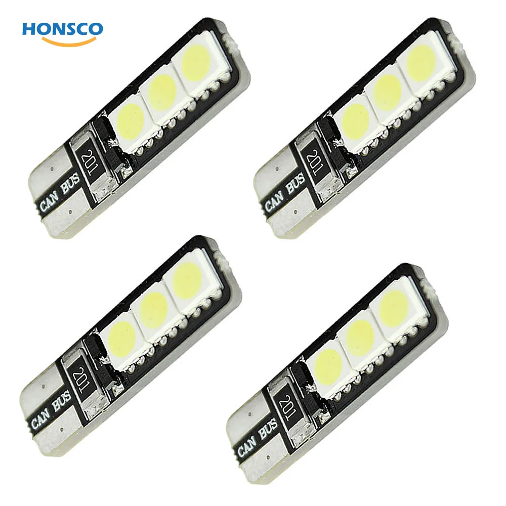 4X W5W T10 6 SMD 5050 LED 194 168 Автомобильные Боковые Ксеноновые белые огни DC 12V клиновидный