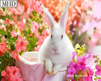 

New square drill full 5d diy rabbit diamond painting kit 20x25cm3d mosaic diamond cross stitch home decor artwork