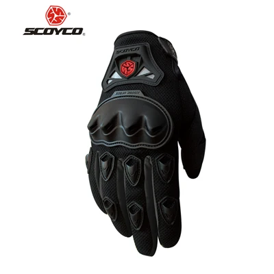 SCOYCO мотоциклетные перчатки летние дышащие носимые защитные Guantes Moto Luvas альпийский Мотокросс звезды Ганц мото Лето guant - Цвет: Black