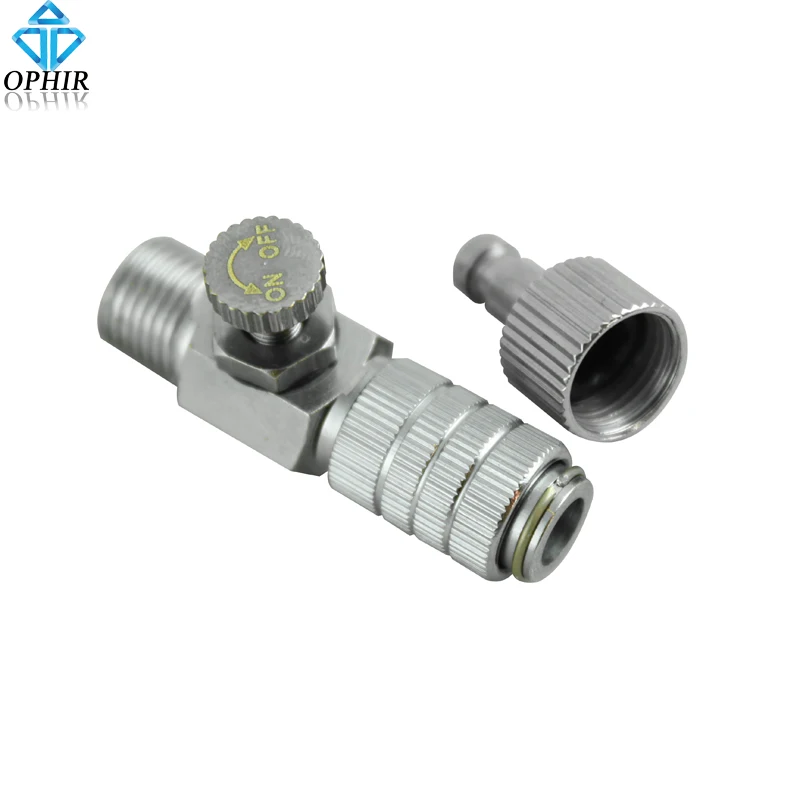 

OPHIR 1/8 & 1/8 Airbrush Adapter Quick Couple Adapter with Switch Quick Couples for Airbrushes_AC113