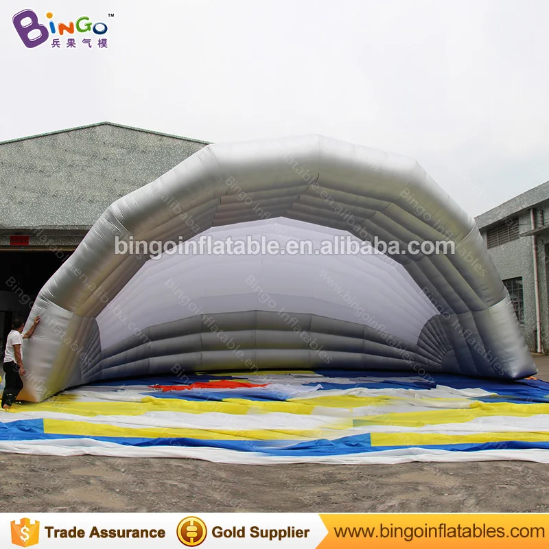  Customized Silver white Inflatable Stage Cover Tent 10x8.5x5 Meters nylon material inflatable cover