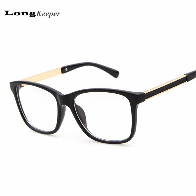 

LongKeeper High Quality Glasses Frame for Women Men Square Oval Clear Lens Eyewares Metal Arms Glasses gafas P613