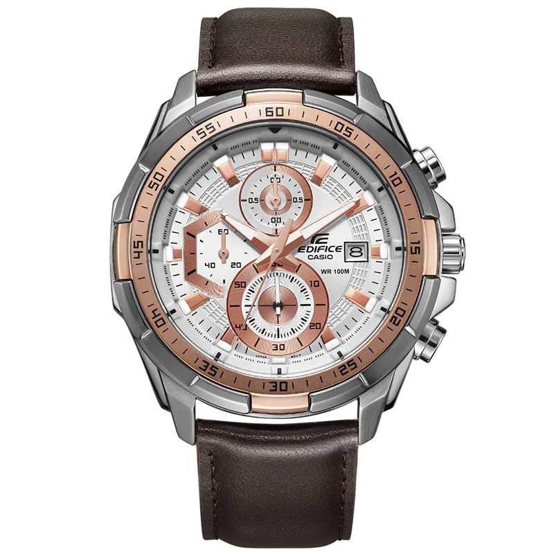 Casio Мужские часы новые деловые повседневные Модные сто метров водонепроницаемые кварцевые мужские часы со стальным ремешком EFR-539 наручные часы - Цвет: EFR-539L-7A