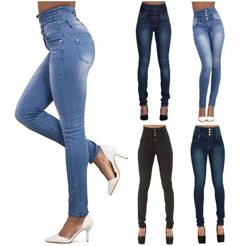 Helisopus Autumn New Women High Waist Jeans Slim Stretch Large Size Pencil Pants Jeans Ladies Denim Stretch Slim Skinny Jeans Helisopus Autumn New Women High Waist Jeans Slim Stretch Large Size Pencil Pants Jeans Ladies Denim Stretch Slim Skinny Jeans