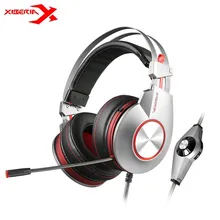 Xiberia K5 USB Игровые наушники 7.1 вибрации гибкий глубокий бас свет Over-Ear игровой гарнитуры с микрофоном для PC Gamer