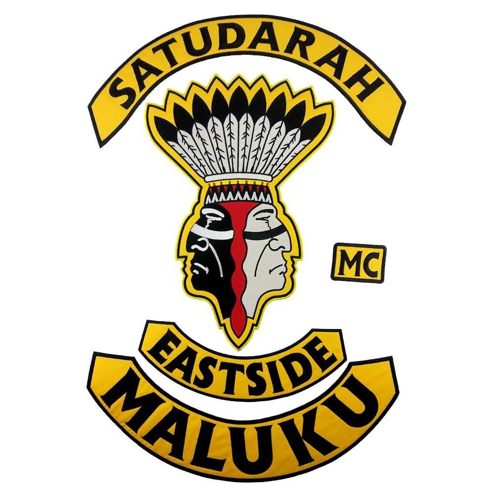 SATUDARAH MC Iron On Patch мотоциклетная байкерская куртка жилет для полной спины размер вышитый всадник палочка самодельные Украшения Швейные патчи