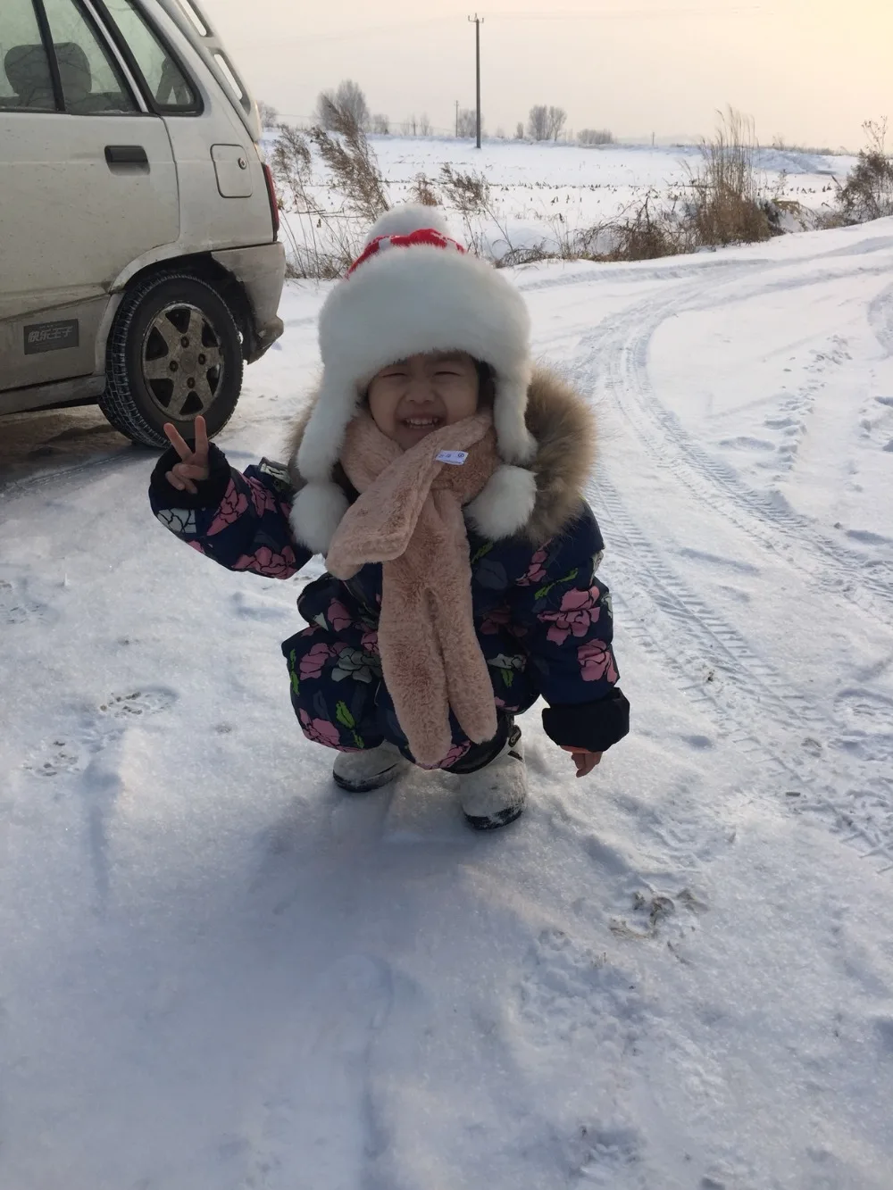 Детский уличный комбинезон с капюшоном из натурального меха на возраст до 30