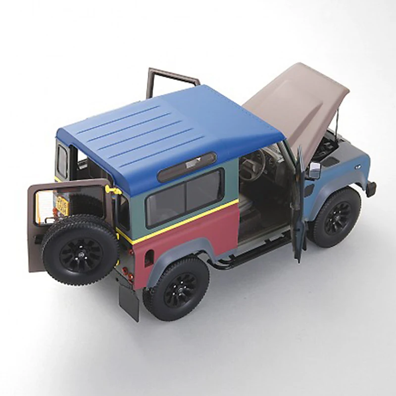 Литая модель автомобиля для почти реального Land Rover Defender 90 Paul Smith Edition 1:18+ маленький подарок