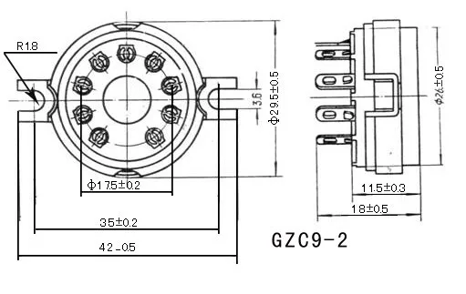 8 шт Керамическая ламповая Панель Большой 9 pin ламповая панель GZC9-2 Серебряный стопы для EL504 PL504 EL519 PL519 6p12p