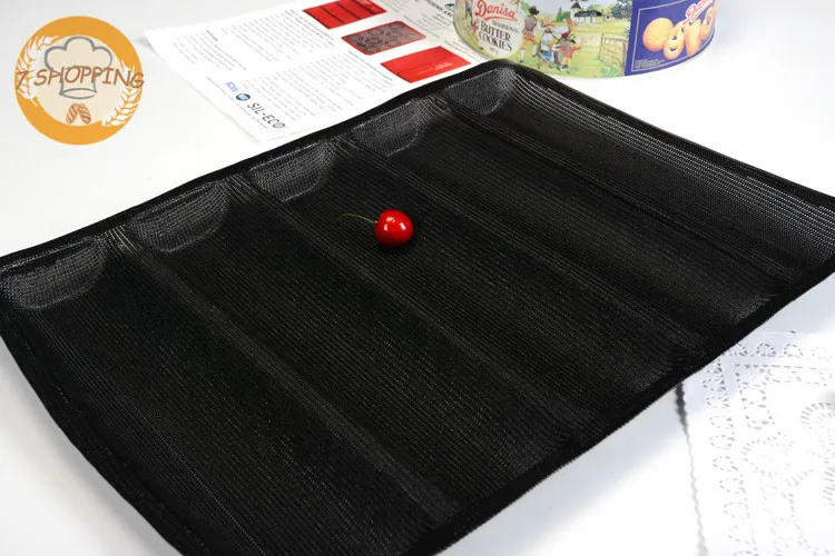 Non Stick Perforated Baking Mat for 12 Inch Sub Rolls 5 Molds Non Stick Silicone Bread