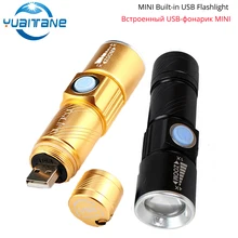 USB built-in LED Flashlight q5 Rechargeable Torch Light Hunting Mini usb Lanterna 3 Modes Zoomable Torch for Camping Riding uniquefire uf 1405 940nm ir flashlight portable rechargeable 3 modes led flashlight lanterna torch one slot charger