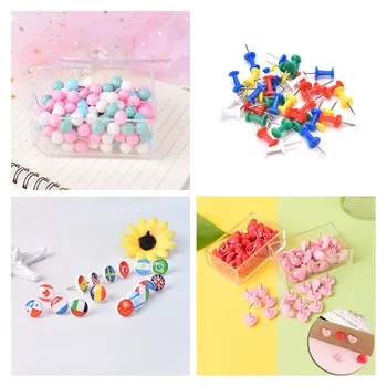 

Heart shape 16/50/80/150pcs Plastic Cork Board Safety Colored Push Pins Thumbtack Office School Accessories Supplies Map Tacks