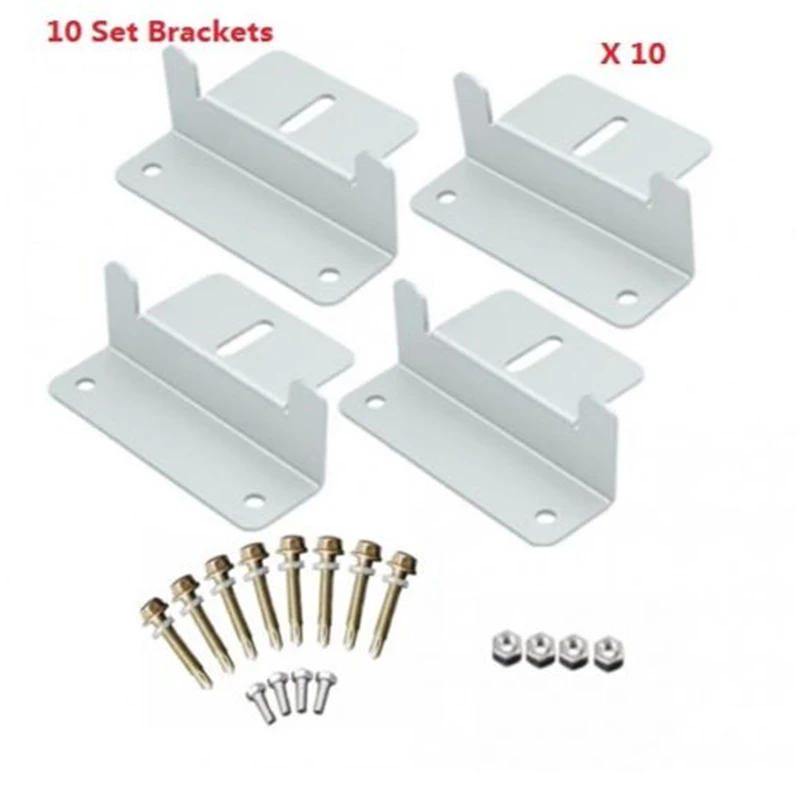 

Z Style Solar Panel Mounting Brackets 10 Sets with Nuts and Bolt For RV Boat Off Grid Aluminum