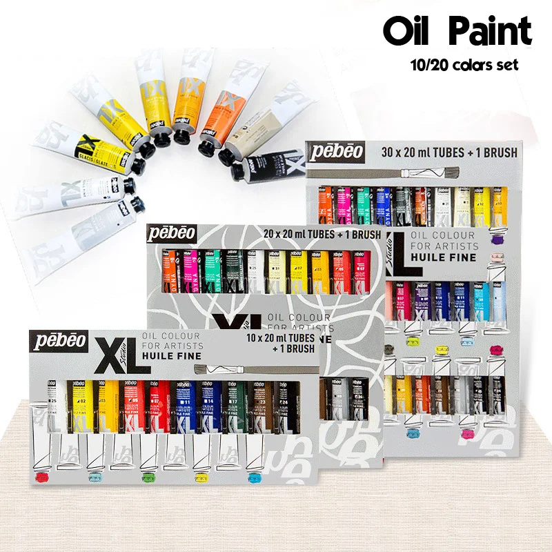 Goedkoop 10 20 Kleuren 20 ml Buis Pebeo Olieverf Sets Professionele Olie Kleuren Verf voor Kunstenaar Tekening Acryl Schilderen Kleur Kunst levert