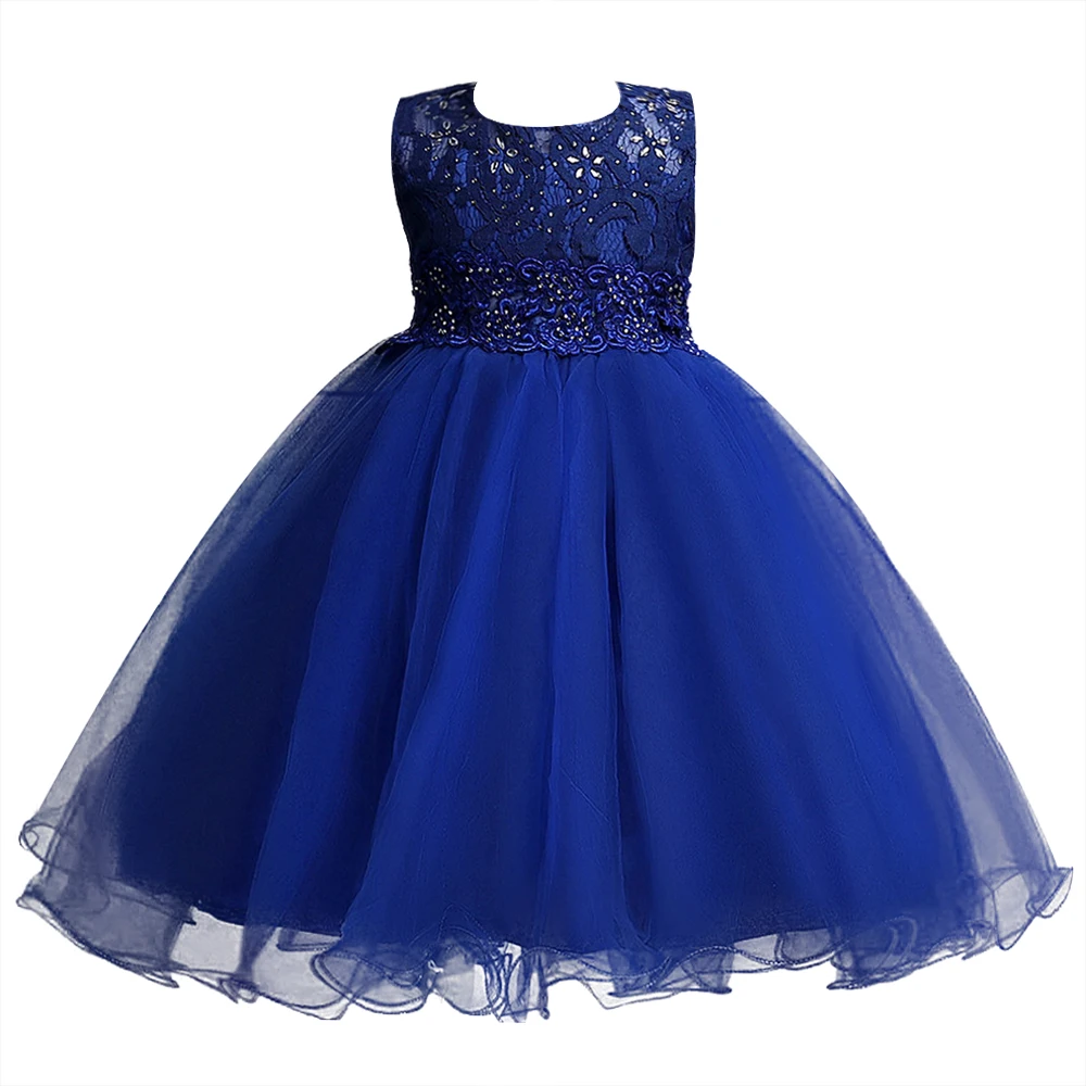 2017 Girl dress diamond Floral Lace Sleeveless Gown Party ...