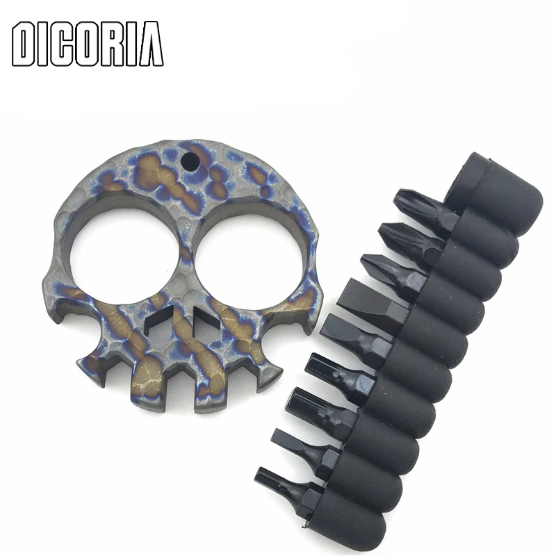 

DICORIA Skull Skeleton TC4 Titanium Hand Tools sets Multi function Screwdrivers Sockets bottle opener outdoor gear pocket EDC