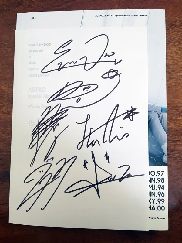 Hand signed ASTRO autographed специальный альбом зимняя мечта limited 012019