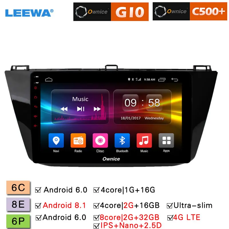 

LEEWA 10.1" Android 8.1 8-Core/DDR3 2G/32G/Support 4G LTE Car Media Player With GPS/FM/AM RDS Radio For Volkswagen Tiguan 2017