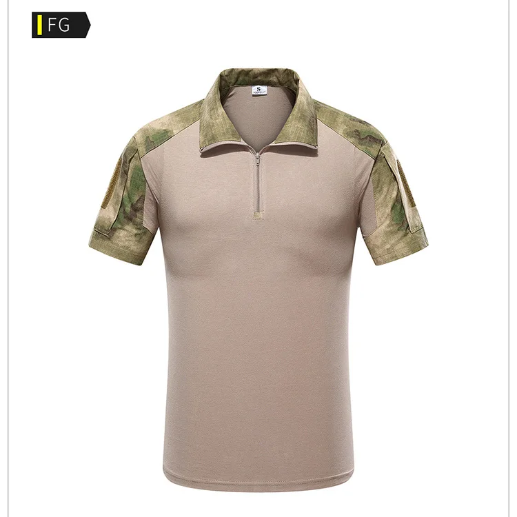 Прочные Военные камуфляж армии США Unifrom военные футболки короткий рукав Airsoft тактический Костюм для пейнтбола милитари охоты Шестерни - Цвет: FG