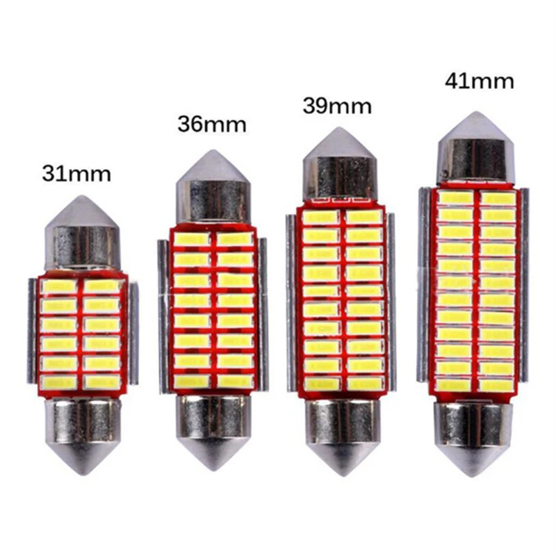 Высокое качество 31 мм 36 мм 39 мм 42 мм C5W C10W супер яркий 4014 SMD 6000 K автомобилей Светодиодный свет гирлянды Canbus Ошибка внутри на Doom лампы