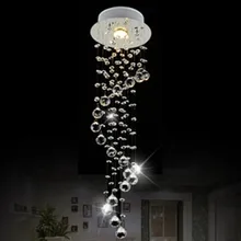 Modern Clear Waterford Spiral Sphere LED Lustre Crystal Chandelier Home Decor Suspension haningLamp Fixture Light