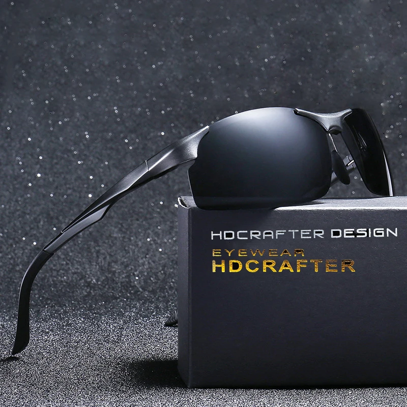 

Mens Polarized Sunglasses high quality Rimless Rectangle Driving Glasses Sport Brown Glasses Men Uv400 Sun Glasses For Men 2018