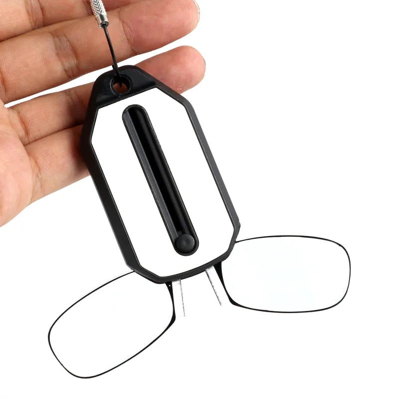 Mini Keychain Reading Glasses Women Nose Clip On Thin Foldable Folding