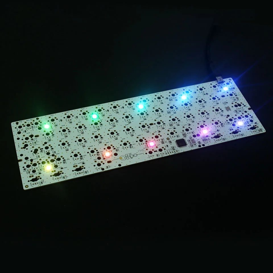 Предварительно припаянная сатана GH60 печатная плата OK60 Underglow RGB программируемая DIY механическая клавиатура покер 2 Чистый HHKB