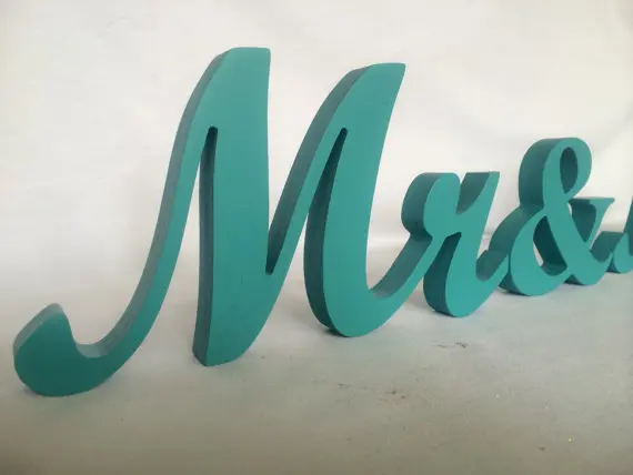 

free shipping Mr. and. Mrs.. sign set in TURQUOISE. Wedding signs