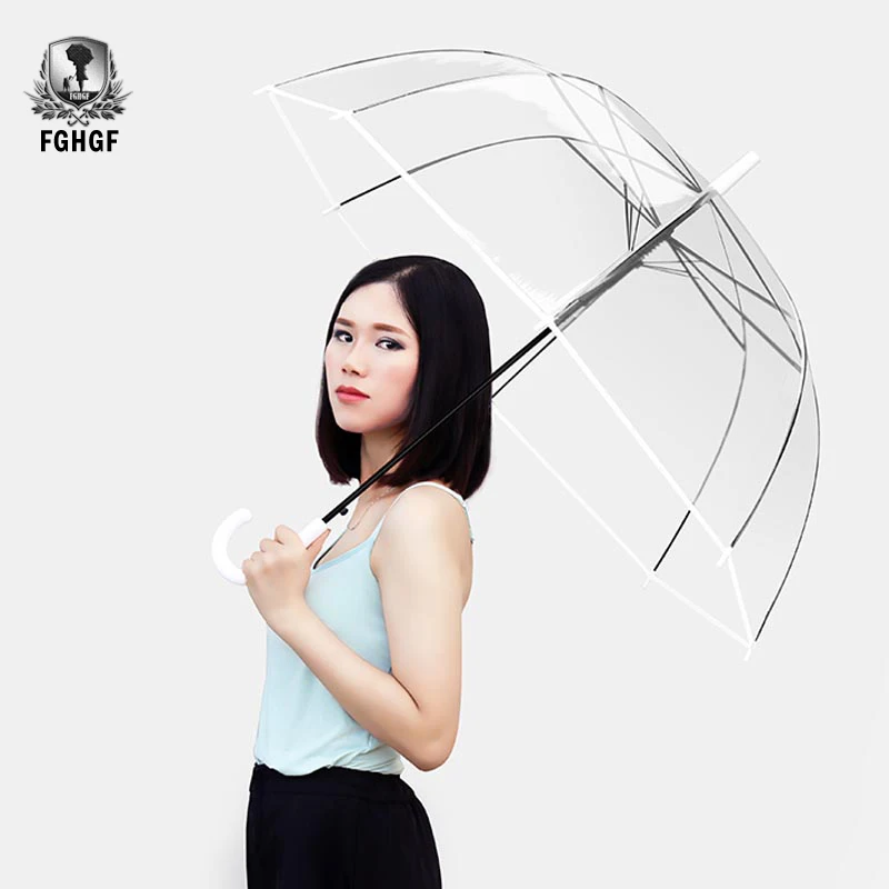 

FGHGF Long Handle 8K Transparent Fashion Umbrella Male Women Men Automatic Creative Big Umbrella