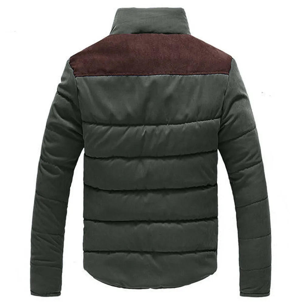 Мужская куртка для отдыха на молнии со стоячим воротником, верхняя одежда, зимняя теплая хлопковая Мужская куртка, пальто chaqueta hombre 18SEP28