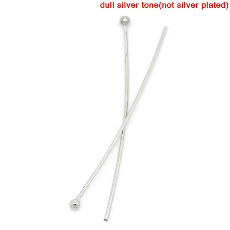 

Copper Ball Head Pins Silver Tone 3cm(1 1/8") long, 0.5mm ( gauge), 60 PCs new
