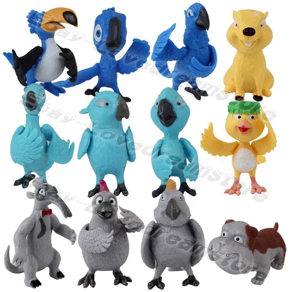 Free Shipping Animation Cartoon Lovely Set Of 12pcs Movie Rio Blu Jewel Luiz Rafael 2 5cm 6cm Pvc Toy Figure Loose New Figure Military Toys Hottoy Story Figur Aliexpress