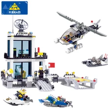 

KAZI Blocks 536pcs Building Blocks Police Station Prison Figures Compatible Legoed City Enlighten Bricks set Toys For Children